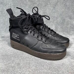 Nike Air Force 1 SF AF1 Mid Urban Utility FTWR  Black Hazel Sneakers Men's 8